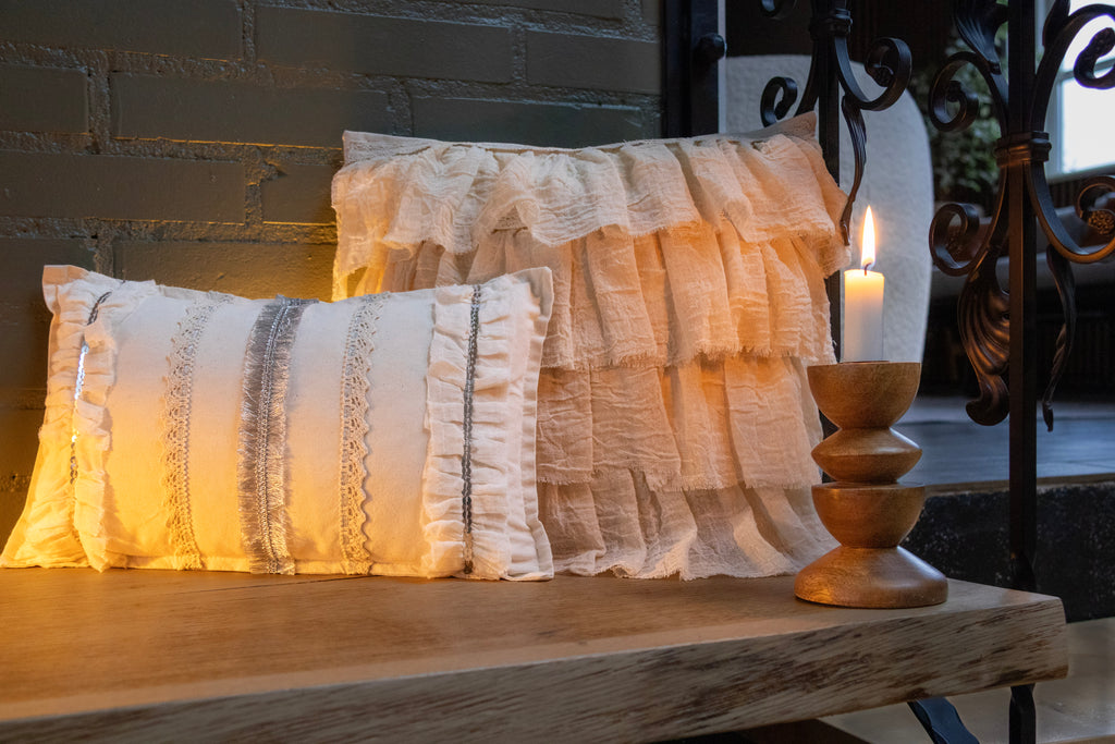 Silver Fringe Cushion